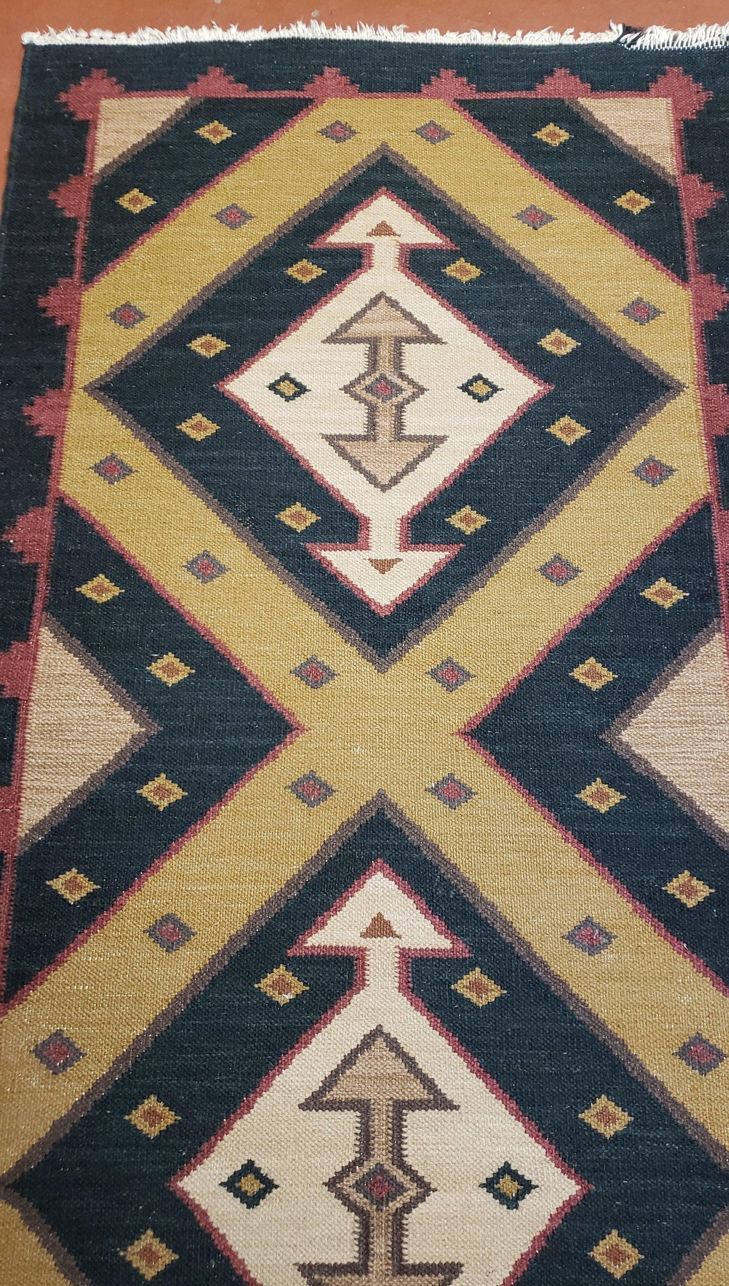 Kilim Runner Rug Vintage Hand Knotted Wool