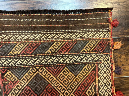Tribal Runner Rug 2x8 Wool Handwoven Vintage Pakistani Turkoman Runner