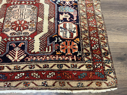 Persian Ardabil Runner Rug 4x10 Hand Knotted Antique Wool With Animal Pictorials