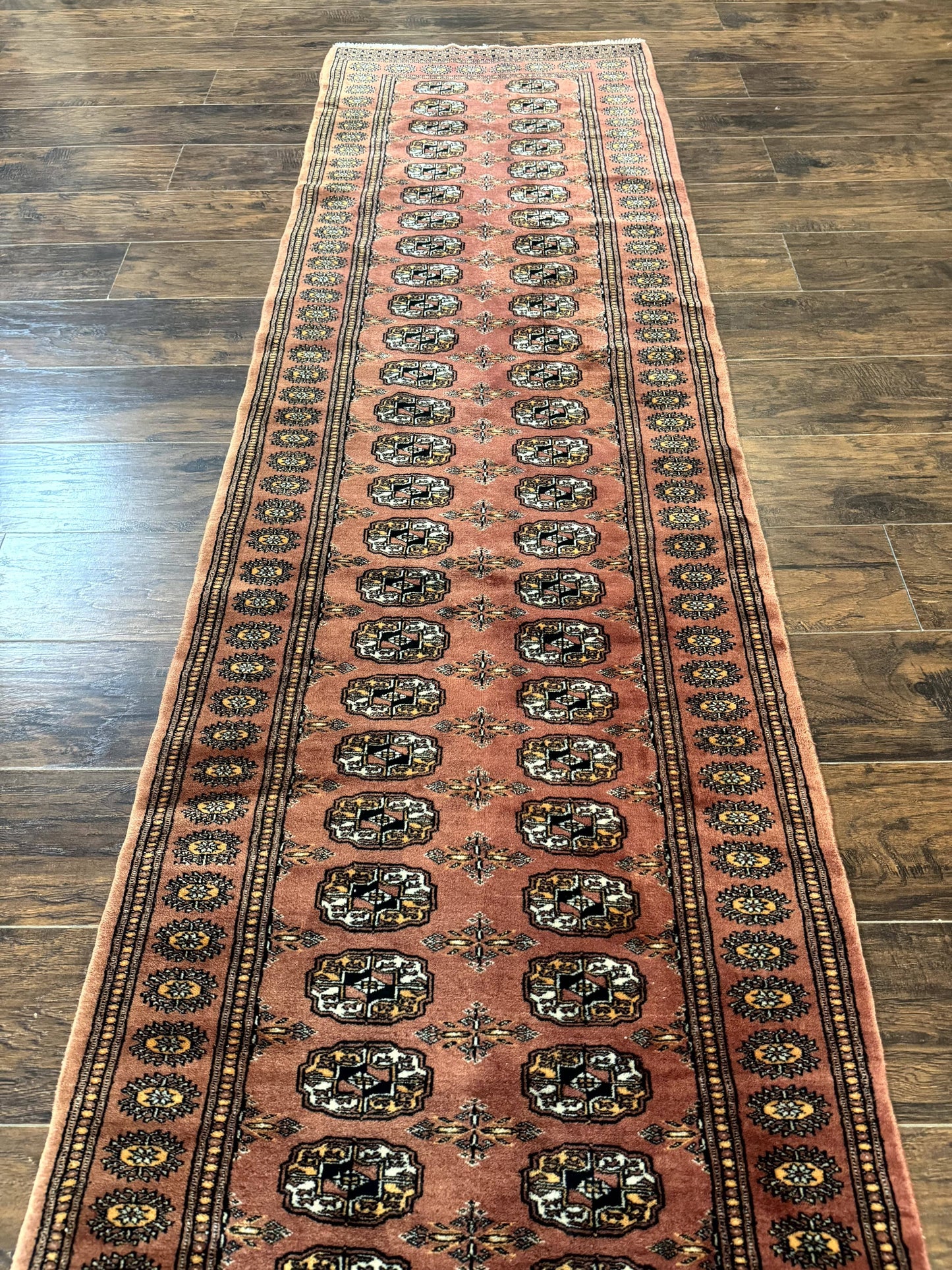 Turkoman Bokhara Runner Rug 2.8 x 12 Handwoven Wool Oriental Hallway Rug