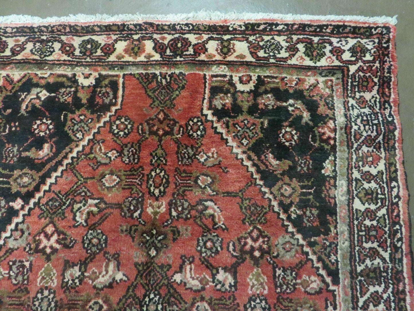Persian Runner Rug Vintage Red Hand Made 3.8 x 10 Ft Allover Pattern