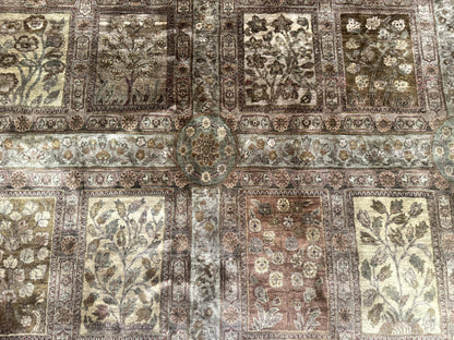 Indian Wool Rug 12x14 Hand Knotted Panel Design Traditional Indo Persian Palace Size