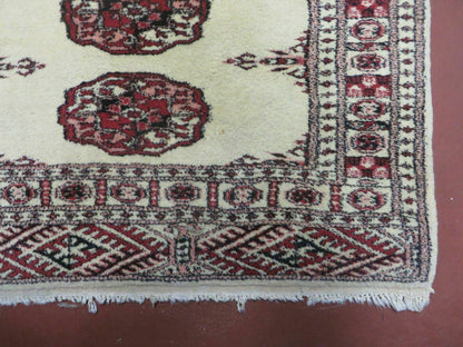 Turkoman Bokhara Rug Handmade Pakistani Wool Runner 2ft 7in By 6ft 9in