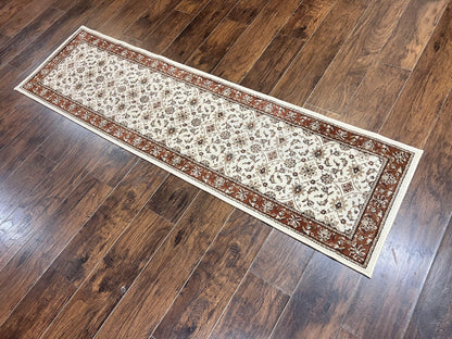 Runner Rug 2 X 7.6 Floral Allover Ivory And Rust Hallway Oriental Style