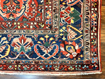 Persian Bakhtiari Rug 10x14 Hand Knotted Rare Tribal Carpet Red Blue Ivory Multicolor