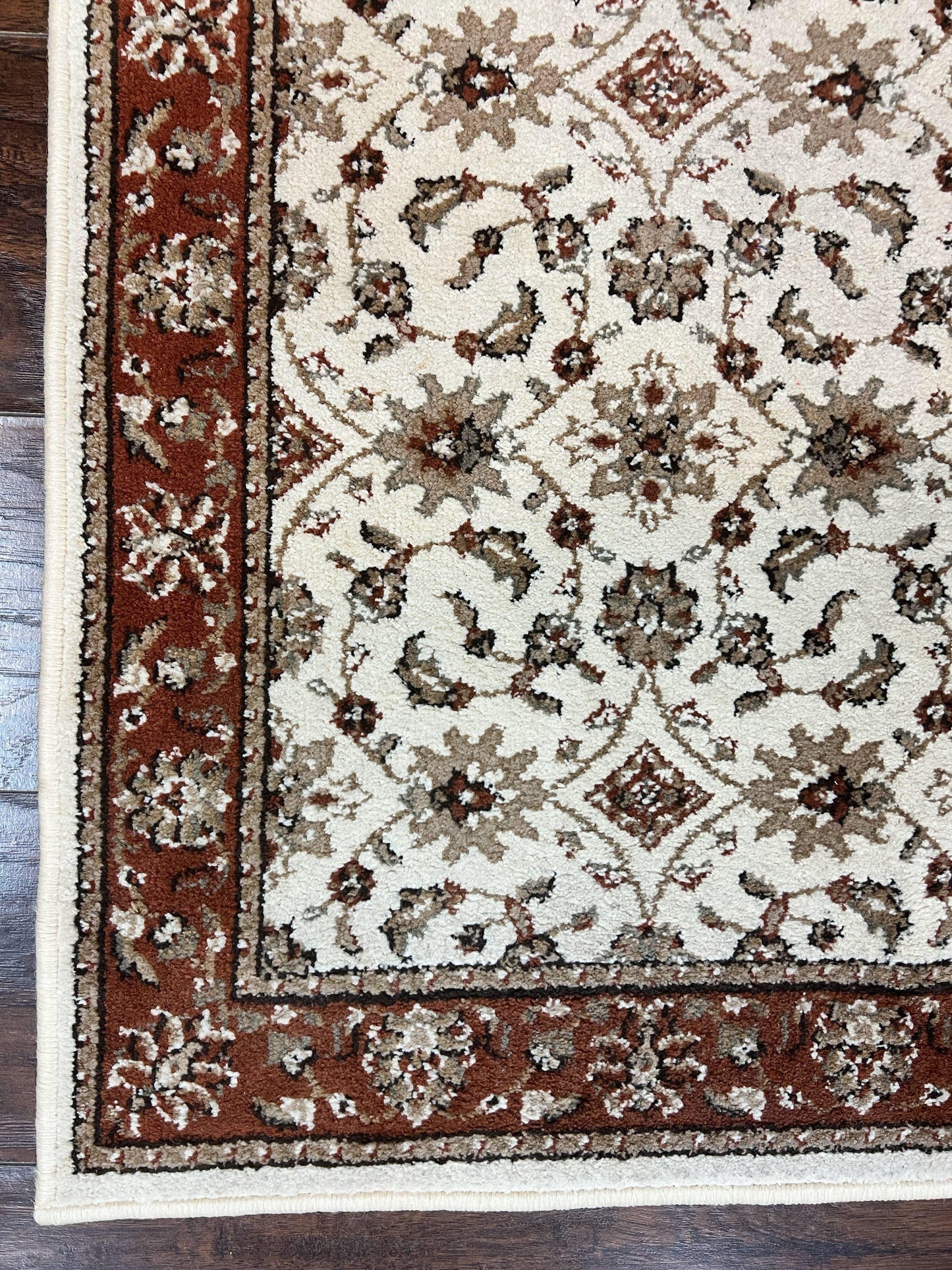Runner Rug 2 X 7.6 Floral Allover Ivory And Rust Hallway Oriental Style