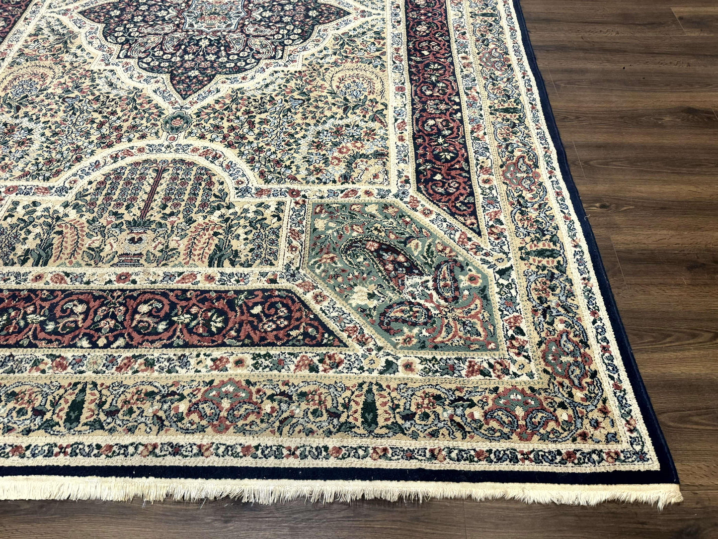Persian Rug 8x11 Vintage Kirman Lavar Floral Power Loomed Wool