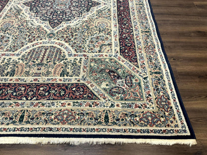 Persian Rug 8x11 Vintage Kirman Lavar Floral Power Loomed Wool