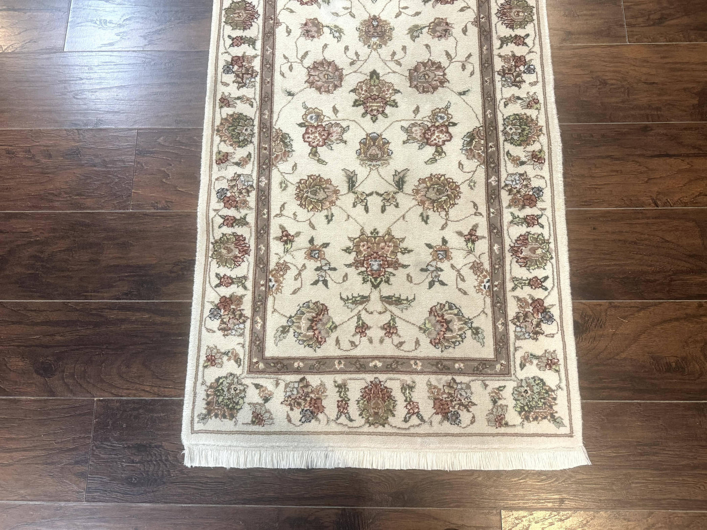 Pak Persian Runner Rug 2.6 X 8ft Handmade Wool and Silk Highlights