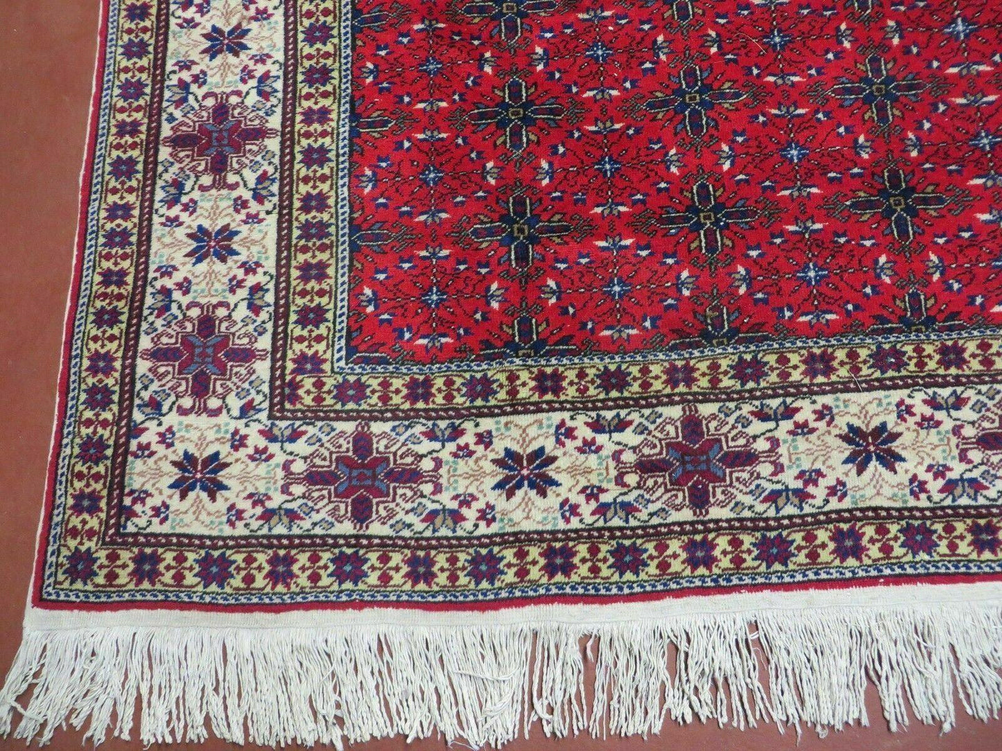 Vintage Handmade Turkish Kayseri Wool Rug 6 By 10 Floral Allover Design