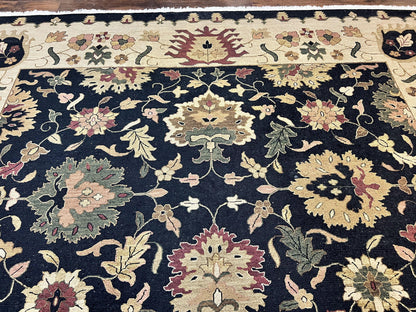 Indo Persian Wool Rug 10x14 Handmade Mahal Flatweave Floral Carpet