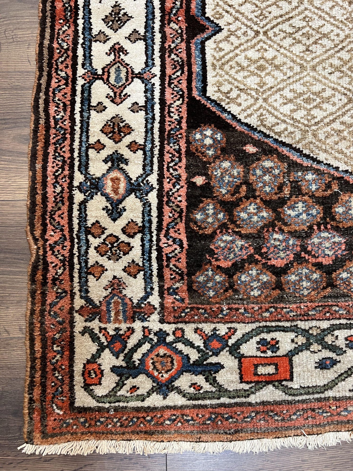 Persian Tribal Runner Rug Hand Knotted Wool Geometric Medallion 3.5 By 10 Sarab Serab Kalegy Carpet