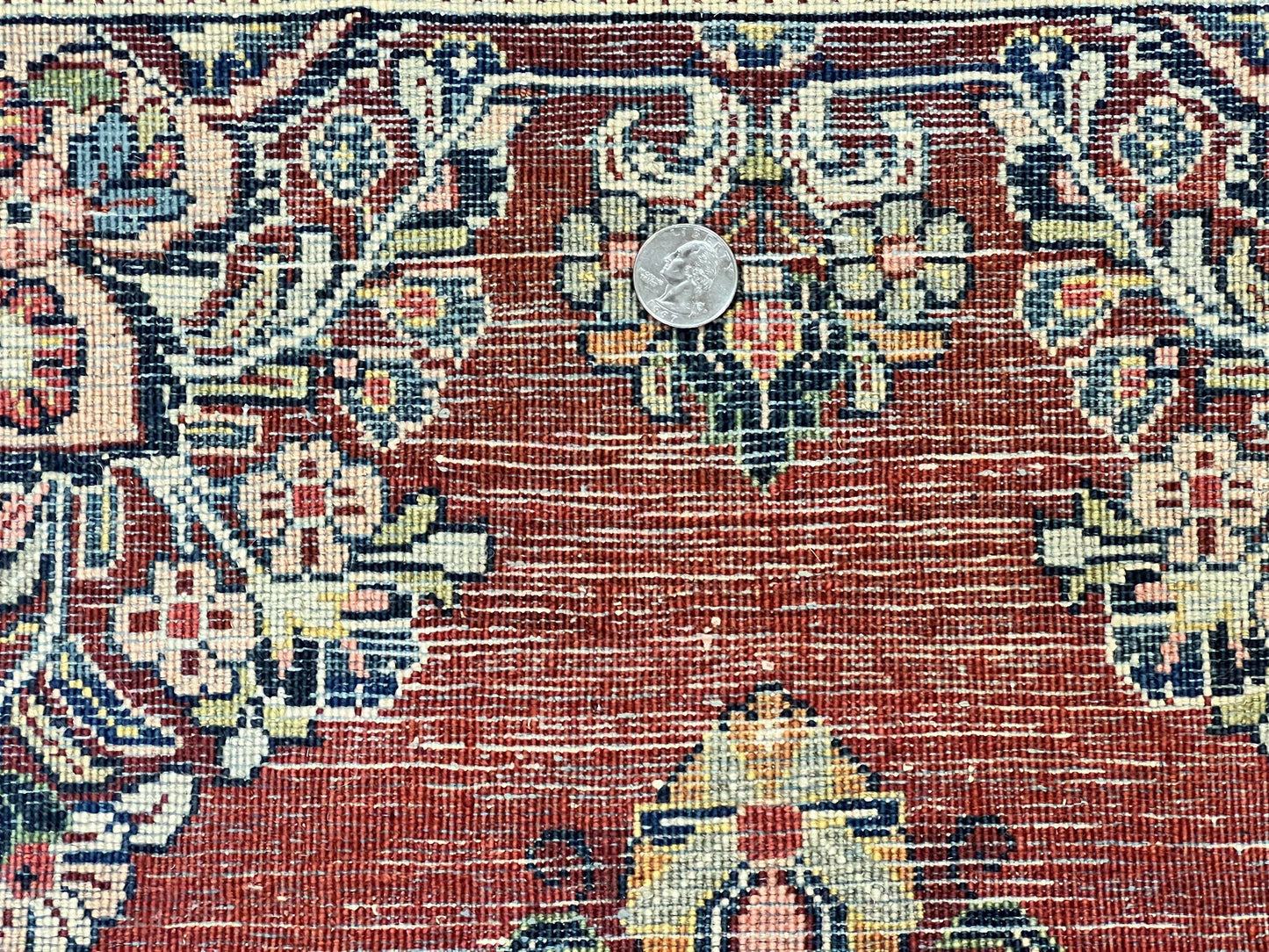 Persian Sarouk Runner Rug Handmade Wool Two Point Seven By Six Red Vintage Semi Antique