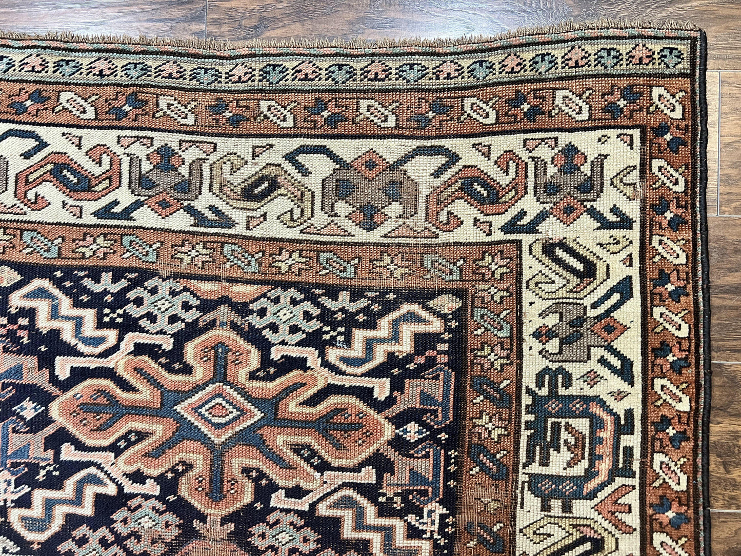 Antique Persian Tribal Runner Rug Handmade Wool Hallway Carpet For Vintage Decor