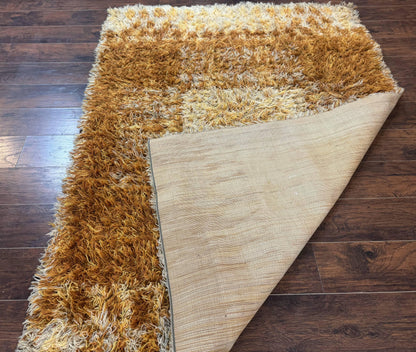 Vintage Rya Shag Rug 5.5 x 7.7 Feet Wool Area Rug for Living Room