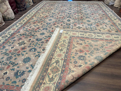 Palace Size Kerman Wool Rug 10x18 Hand Knotted Oversized Taupe Allover Pattern
