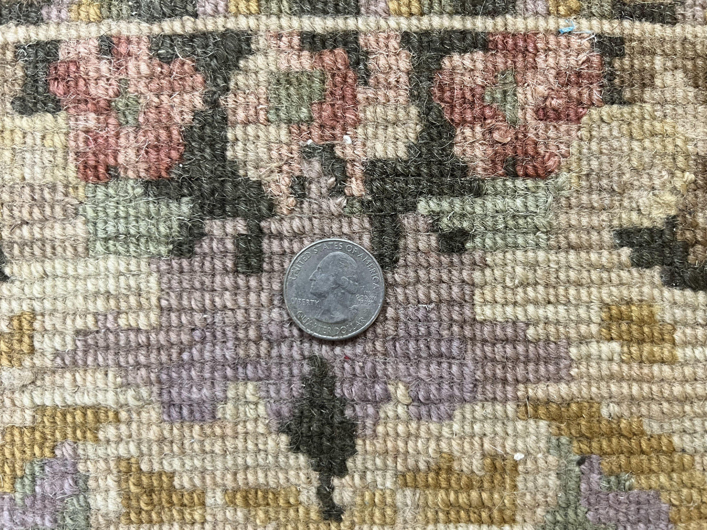 Tibetan Runner Rug Wool 2.6 By 10 Vintage Handmade European Aubusson Pattern Hallway