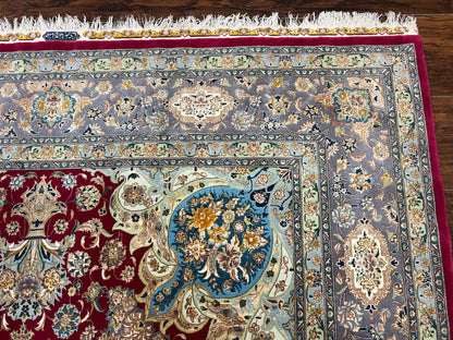 Persian Tabriz Rug 5x7 Handmade With Kork Wool Silk Foundation Ultra Fine 70 Raj KPSI Floral Medallion