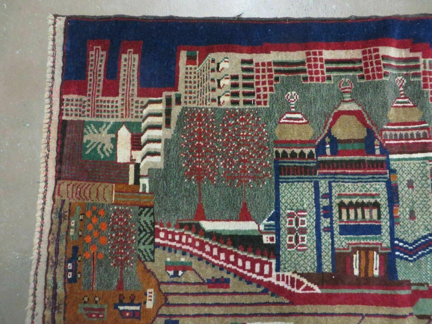 Afghan Balouch Wool Pictorial Rug 3x5 Handmade Vintage Tribal Design
