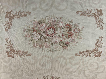 Elegant Aubusson Wool Rug Handmade Vintage Carpet With European Design