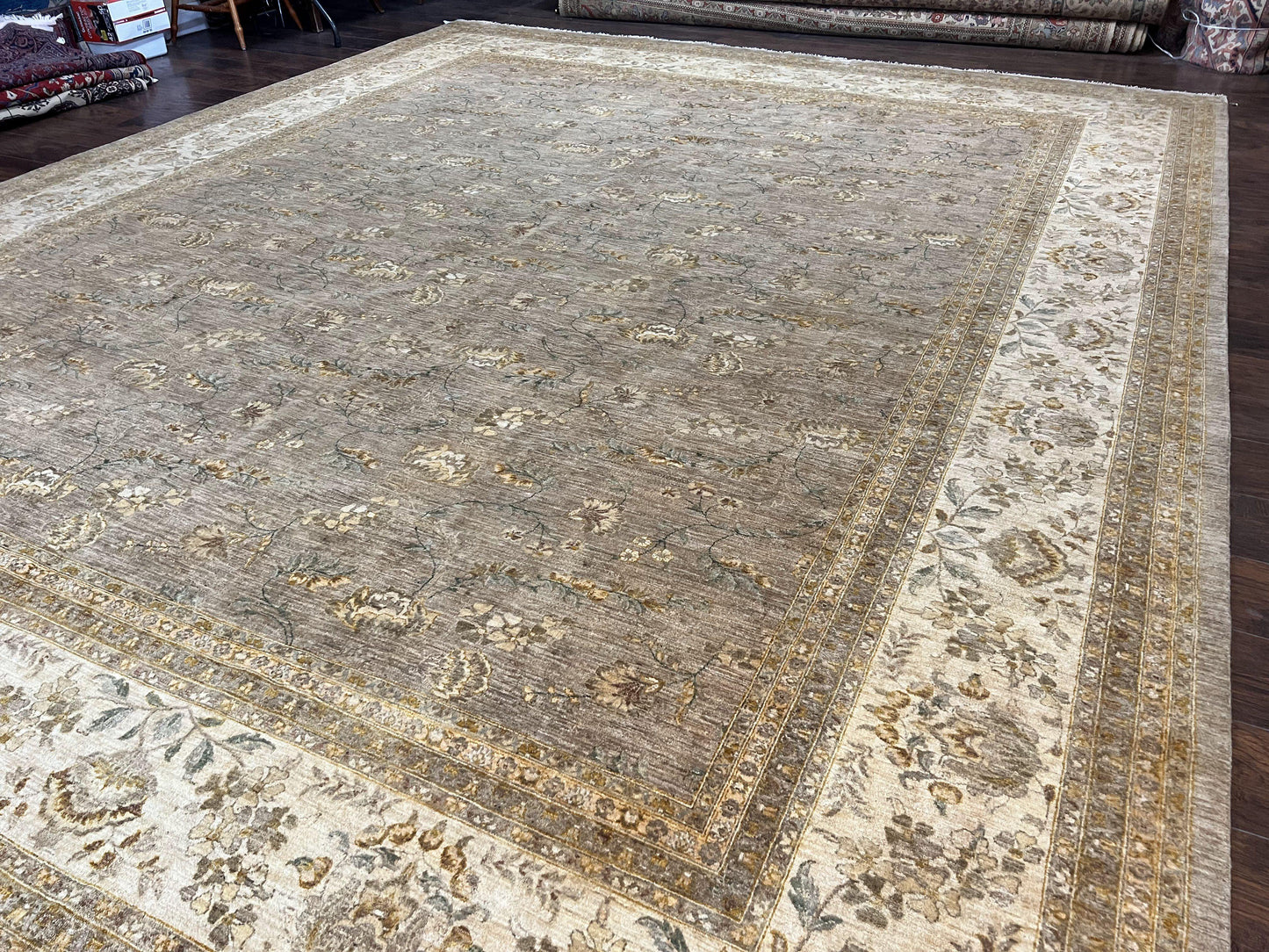 Persian Rug 12x15 Hand Knotted Wool Oriental Floral Palace Size Carpet