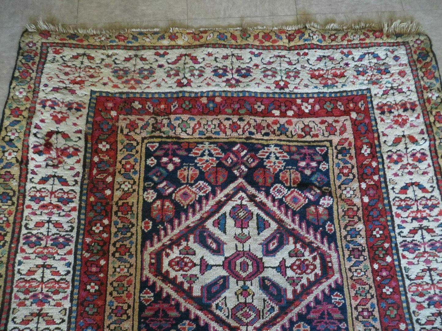 Antique Turkish Anatolian Wool Runner Rug 4x11 Handmade Kalegy