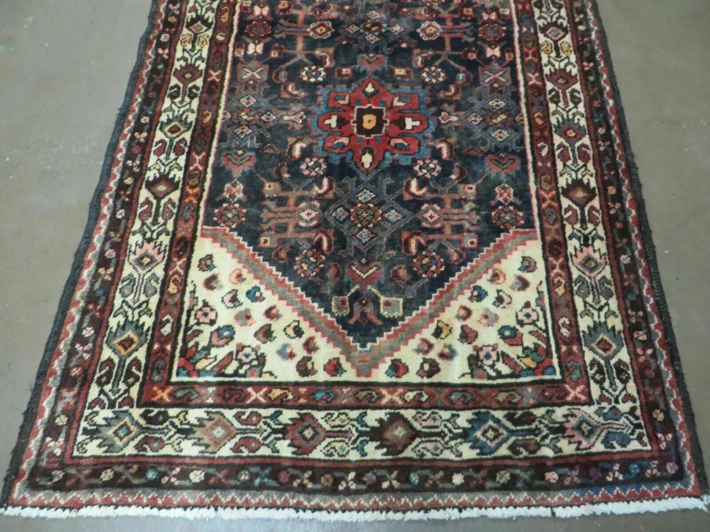 Antique Turkish Wool Runner Rug Handwoven Allover Pattern 3 Ft 6 In By 10 Ft 3 In