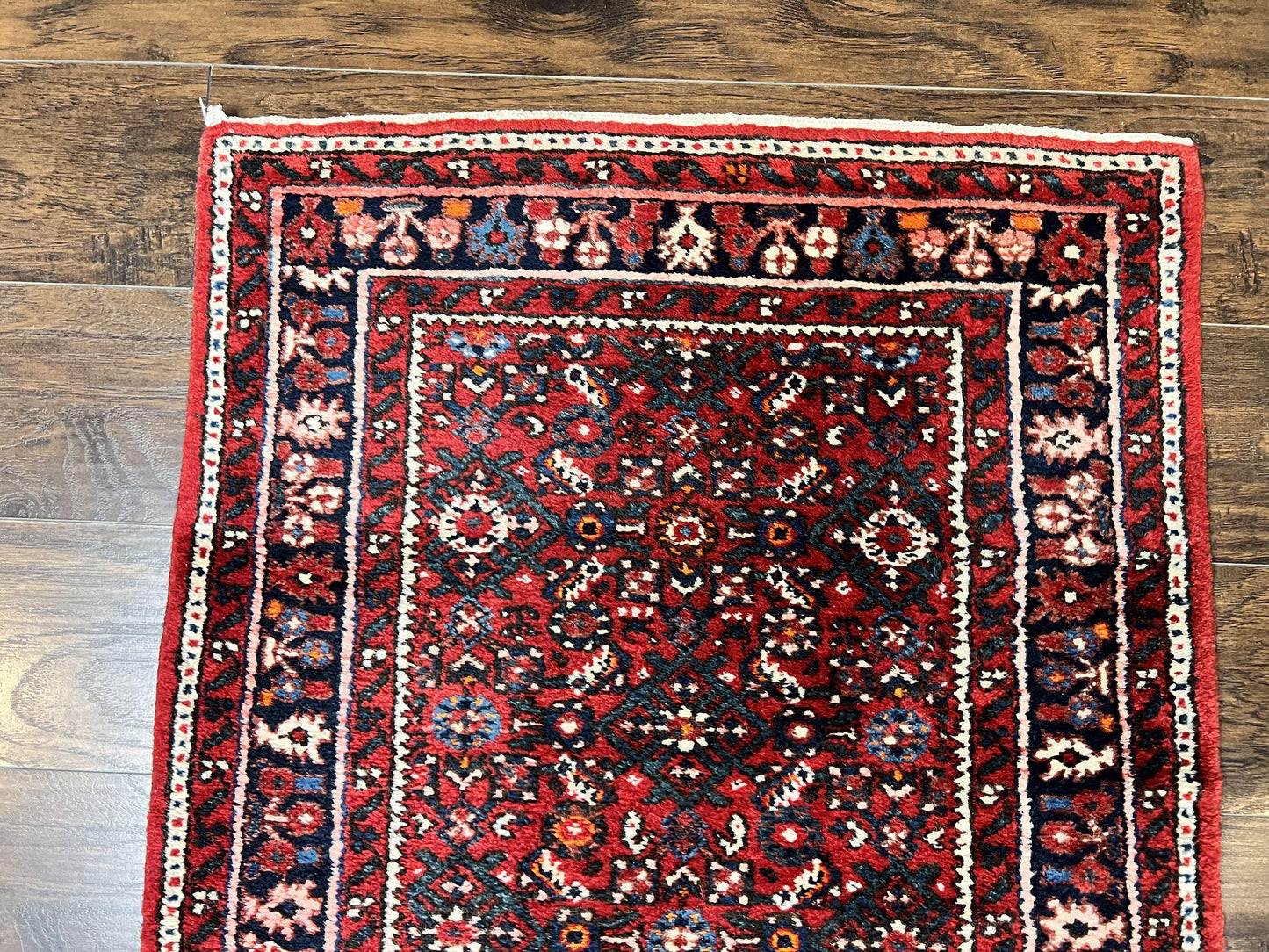 Persian Runner Rug 17ft Handmade Red Wool Hallway Carpet Antique Hamadan Dargazine