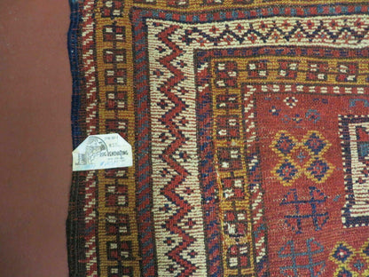 Antique Moroccan Hand Knotted Runner Rug Three Foot Seven Inch By Eight Foot Nine Inch Red Tribal Geometric