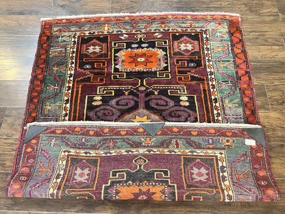 Persian Nahavand Tribal Rug 5x6 Handwoven Wool Geometric Vintage Carpet