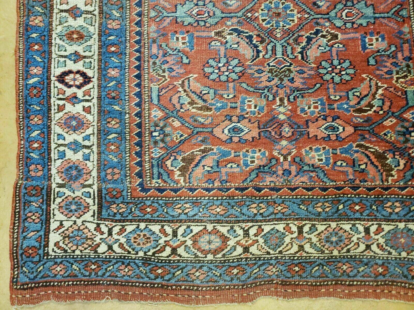 Antique Handmade Turkish Wool Rug Runner 3 Ft 8 In By 11 Ft Veg Dye Rust Red