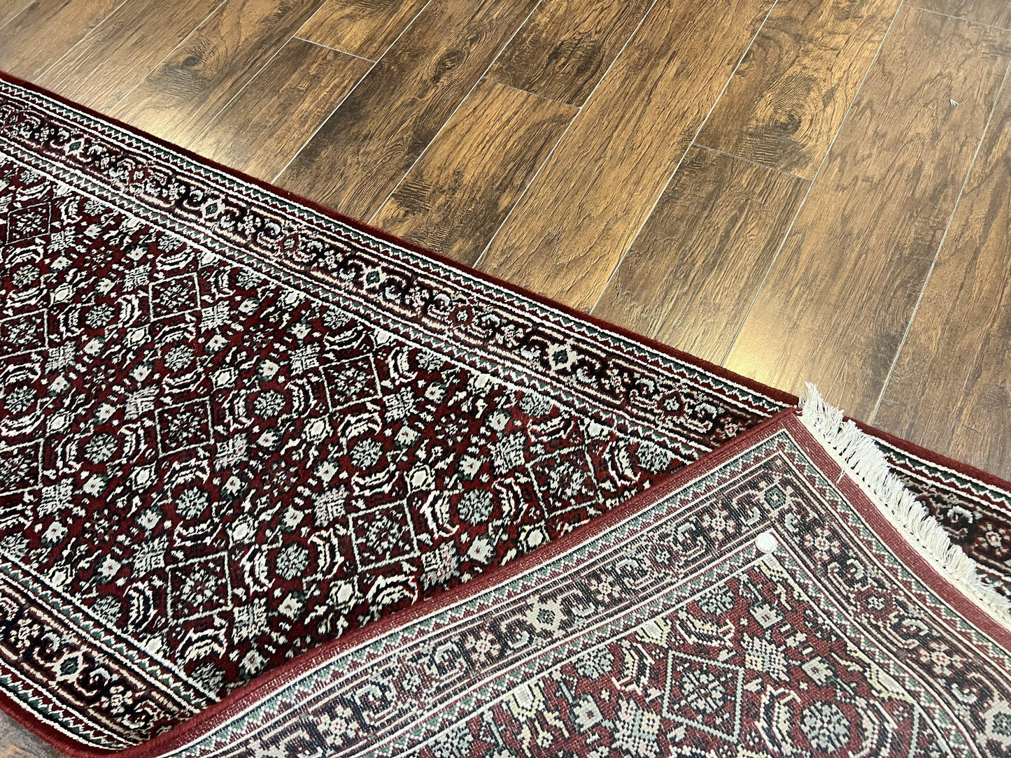 Indo Persian Runner Rug Two Point Seven By Eight Hand Knotted Wool Herati Pattern Oriental Hallway Rug