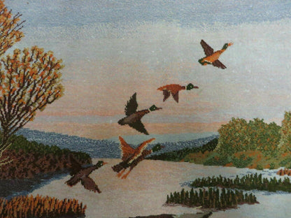 Vintage Handmade Pakistan Pictorial Rug With Birds And Trees 2x3 Feet