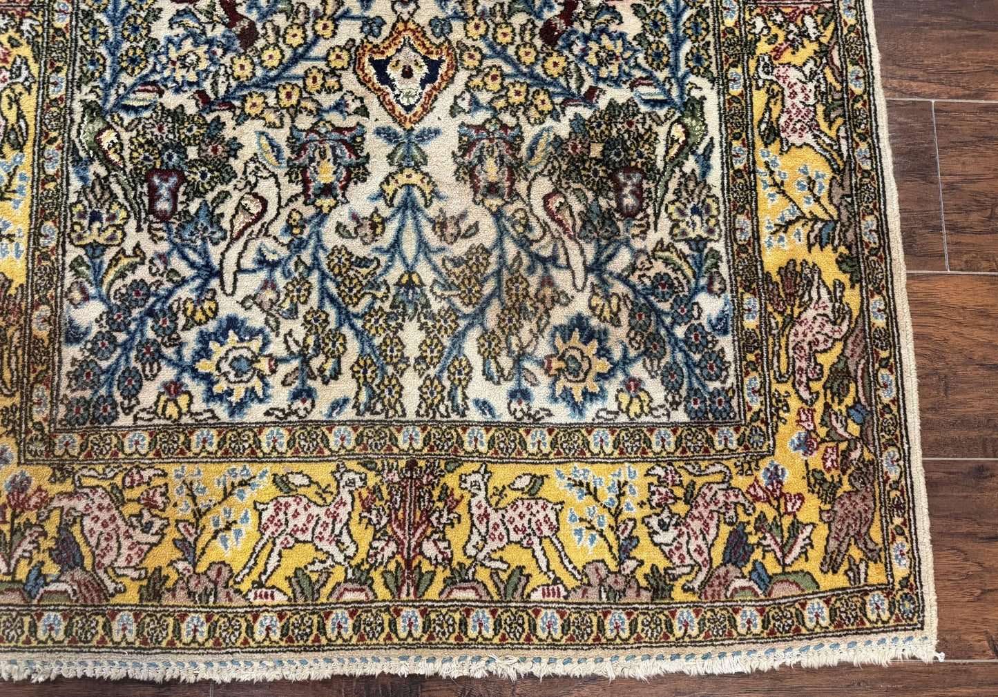 Persian Qum Tree of Life Rug 3.5 x 5.5 With Silk Highlights in Kork Wool