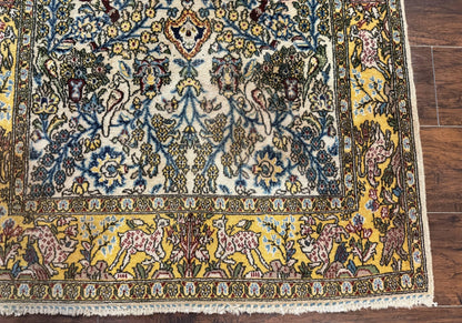 Persian Qum Tree of Life Rug 3.5 x 5.5 With Silk Highlights in Kork Wool