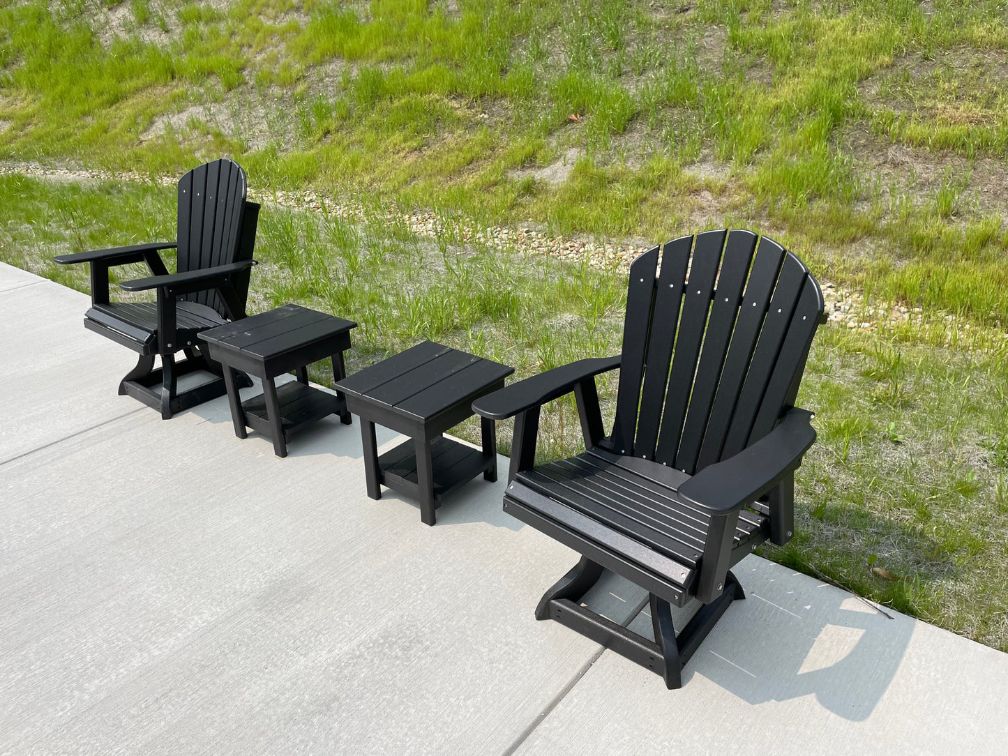 Swivel Fanback Glider Outdoor Dining Chair For 30 Inch Tables