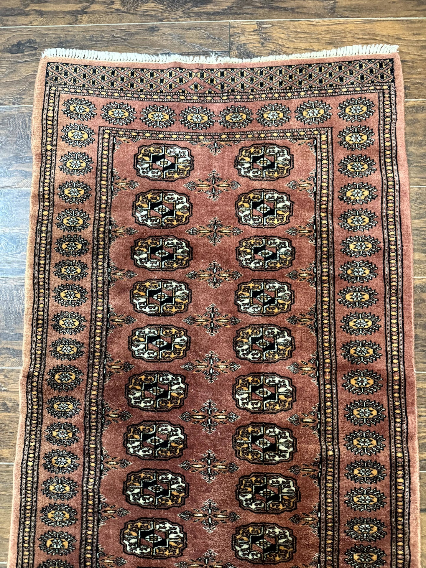Turkoman Bokhara Runner Rug 2.8 x 12 Handwoven Wool Oriental Hallway Rug