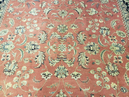 Vintage Oriental Floral Handmade Wool Rug 6x9 Feet With Vegetable Dyes Red