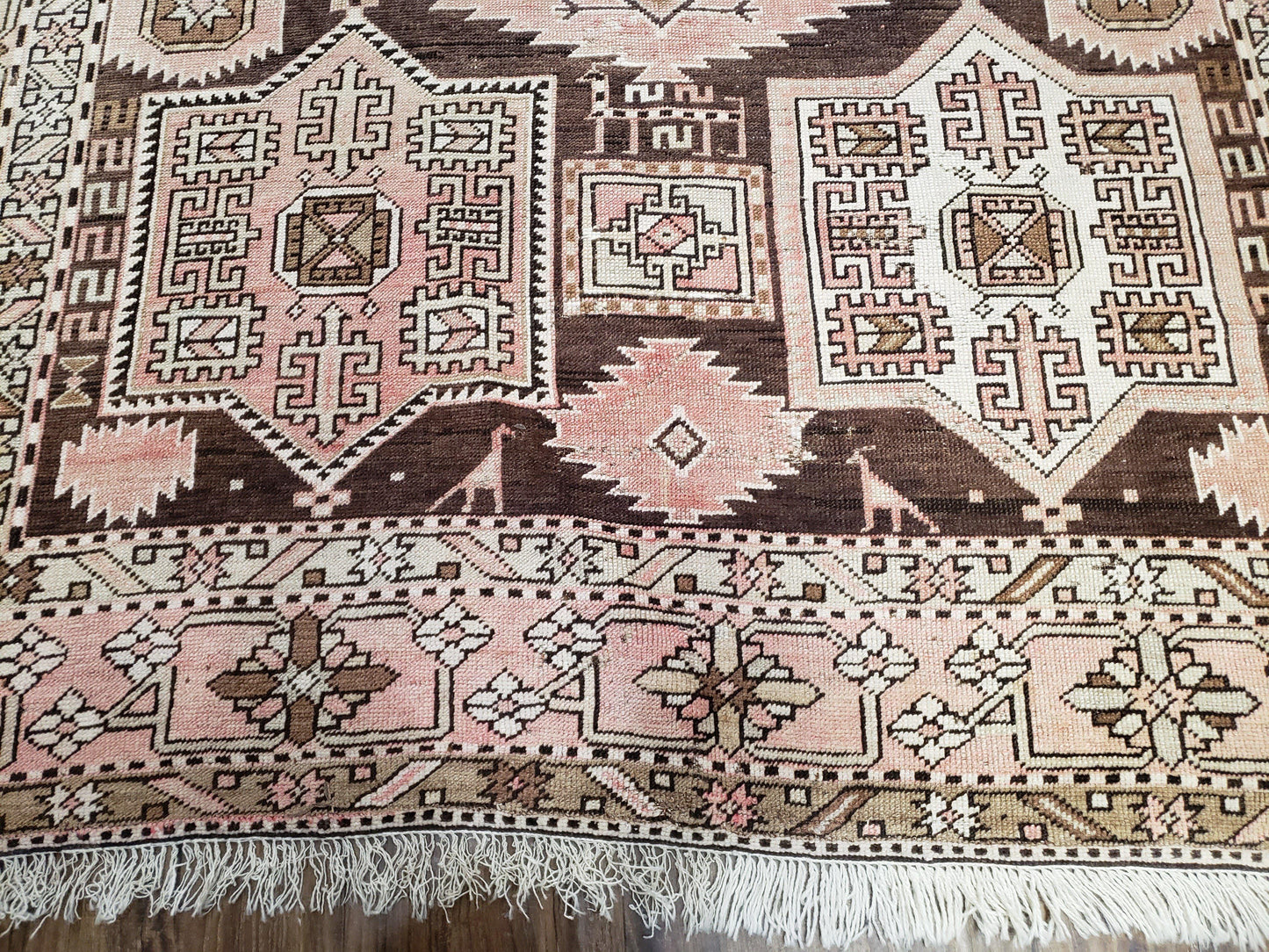 Caucasian Rug Shirvan Carpet Hand Knotted Wool Antique Runner Five Foot Five By Ten Foot Nine
