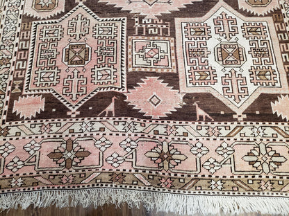 Caucasian Rug Shirvan Carpet Hand Knotted Wool Antique Runner Five Foot Five By Ten Foot Nine