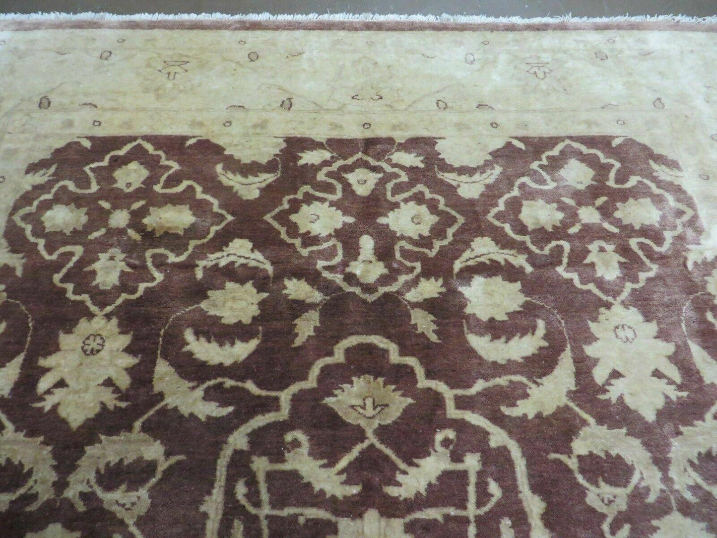 Vintage Peshawar Rug Chobi Floral Wool Hand Knotted Vegetable Dye 7x10 Ft