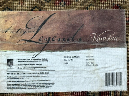 Karastan Runner Rug Antique Legends Bakhtiari 2200 Vintage Wool Panel Design