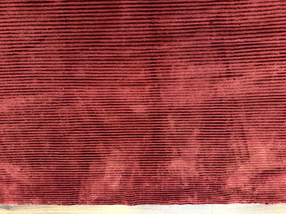 Handmade Tibetan Rug 8x10 Wool Stripe Red Thick Pile Carpet