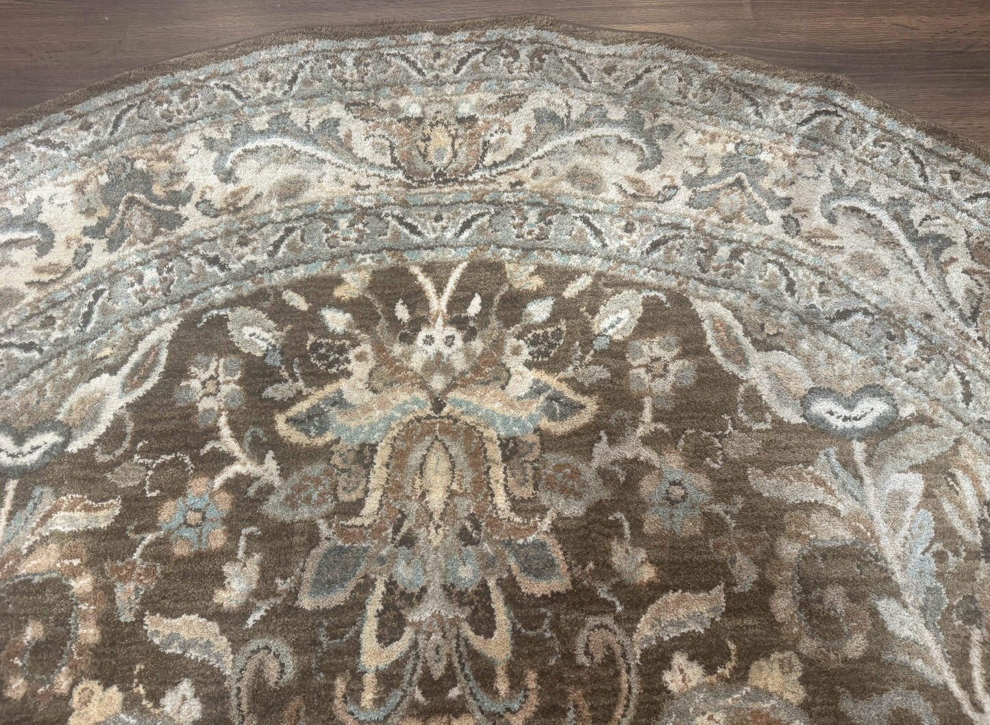 Karastan Rug Euphoria Round 8x8 Ft Indo Mahal Design Contemporary