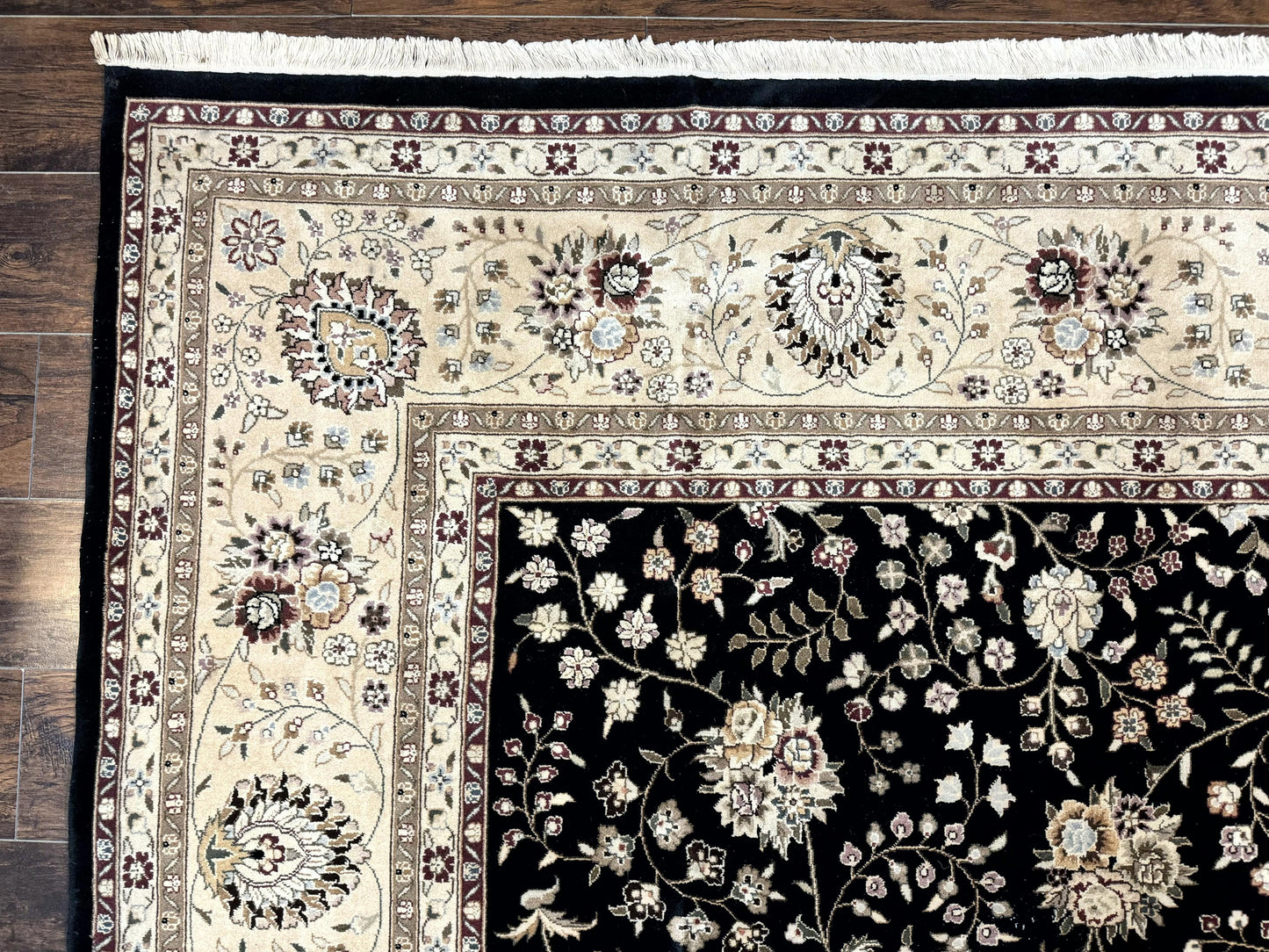 Pak Persian Rug 10x13 Vintage Hand Knotted Wool Silk Floral Area Rug