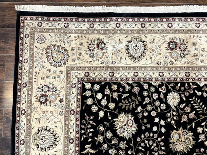 Pak Persian Rug 10x13 Vintage Hand Knotted Wool Silk Floral Area Rug