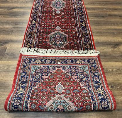 Indo Persian Bidjar Runner Rug 3 x 18.6 Wool Long Oriental Carpet