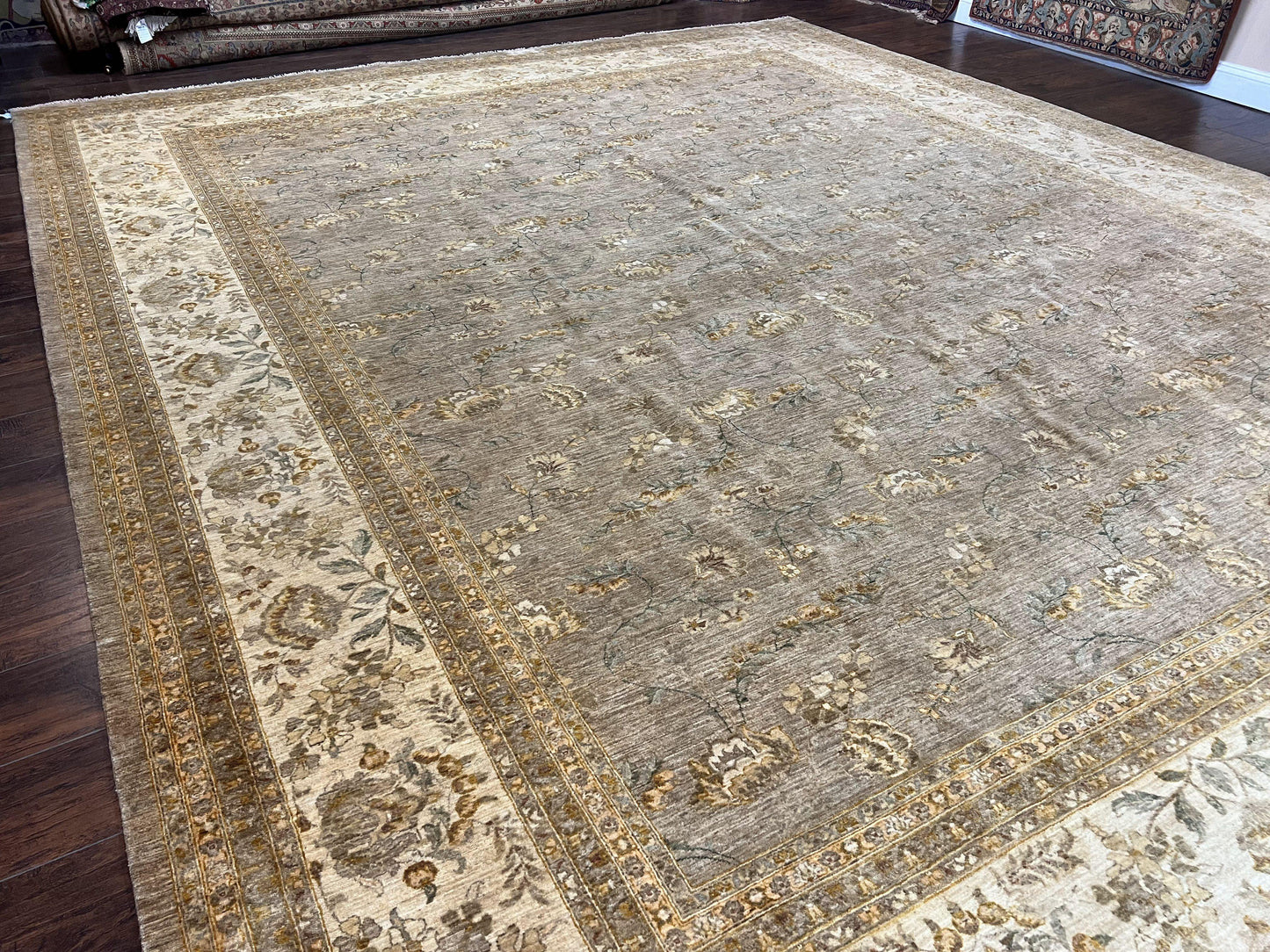 Persian Rug 12x15 Hand Knotted Wool Oriental Floral Palace Size Carpet