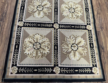 Needlepoint Runner Rug 3x8 Floral English Design Hand Woven Wool