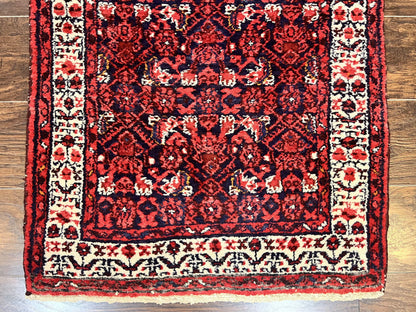 Persian Tribal Runner Hand Knotted Wool Rug 3x9 Hallway Rug Dargazin Herati